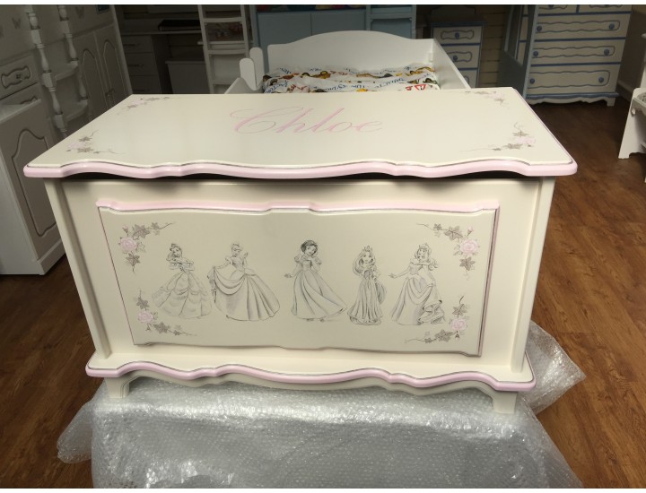 Toy Box 3ft With Sketched Hand Painted Artwork Inc. Lid